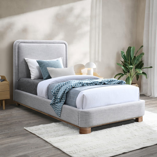 Nolita Linen Textured Fabric Twin Bed Grey - B1201Grey-T