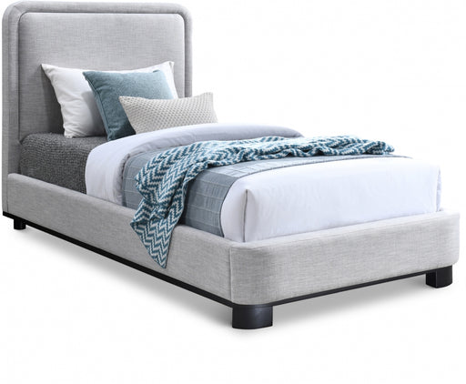 Nolita Linen Textured Fabric Twin Bed Grey - B1202Grey-T