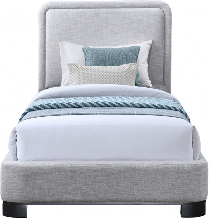 Nolita Linen Textured Fabric Twin Bed Grey - B1202Grey-T