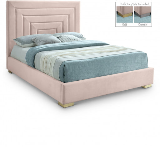 Nora Velvet Full Bed Pink - NoraPink-F