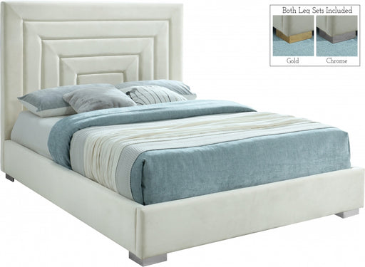 Nora Velvet King Bed Cream - NoraCream-K