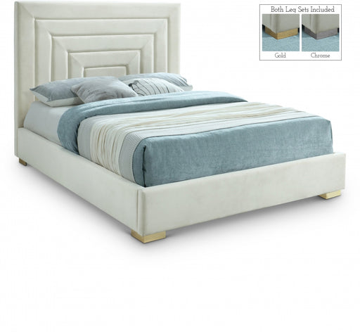 Nora Velvet King Bed Cream - NoraCream-K