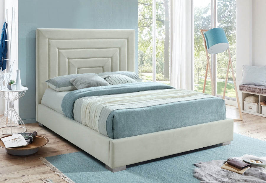 Nora Velvet King Bed Cream - NoraCream-K