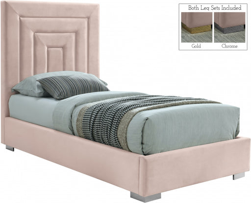 Nora Velvet Twin Bed Pink - NoraPink-T