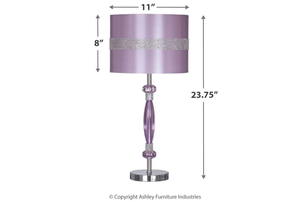 Nyssa Purple Table Lamp - L801524 - Gate Furniture