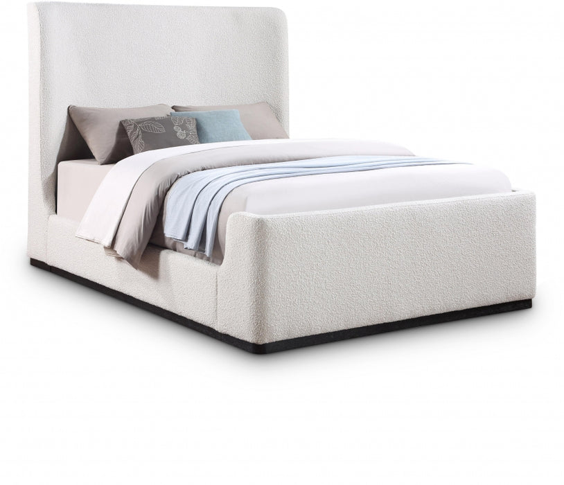 Oliver Boucle Fabric Full Bed (3 Boxes) Cream - OliverCream-F