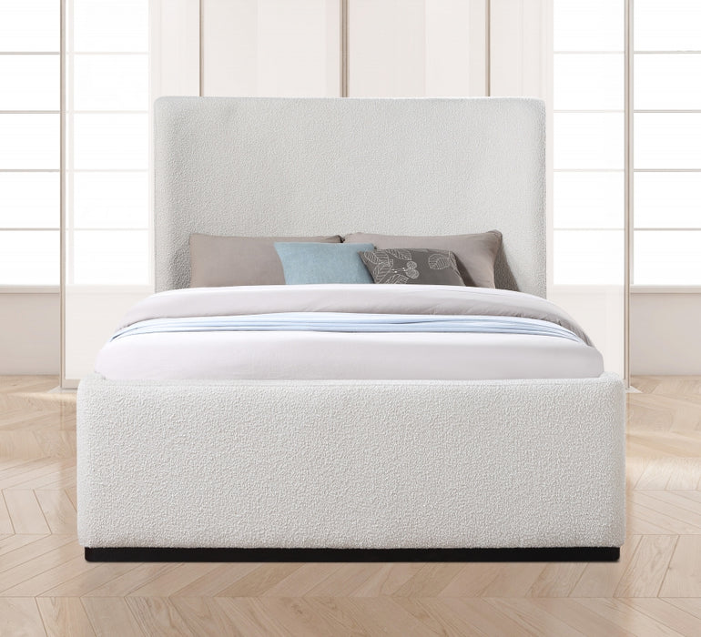 Oliver Boucle Fabric Full Bed (3 Boxes) Cream - OliverCream-F