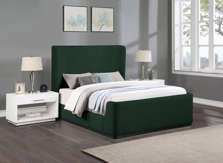 Oliver Boucle Fabric Full Bed (3 Boxes) Green - OliverGreen-F