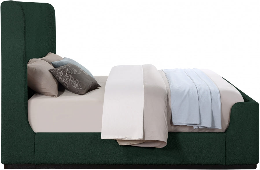 Oliver Boucle Fabric Full Bed (3 Boxes) Green - OliverGreen-F