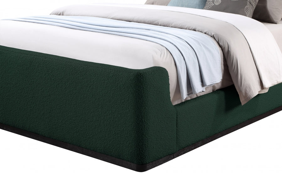 Oliver Boucle Fabric Full Bed (3 Boxes) Green - OliverGreen-F