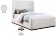 Oliver Boucle Fabric King Bed (3 Boxes) Cream - OliverCream-K