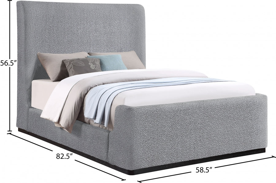 Oliver Boucle Fabric King Bed (3 Boxes) Grey - OliverGrey-K