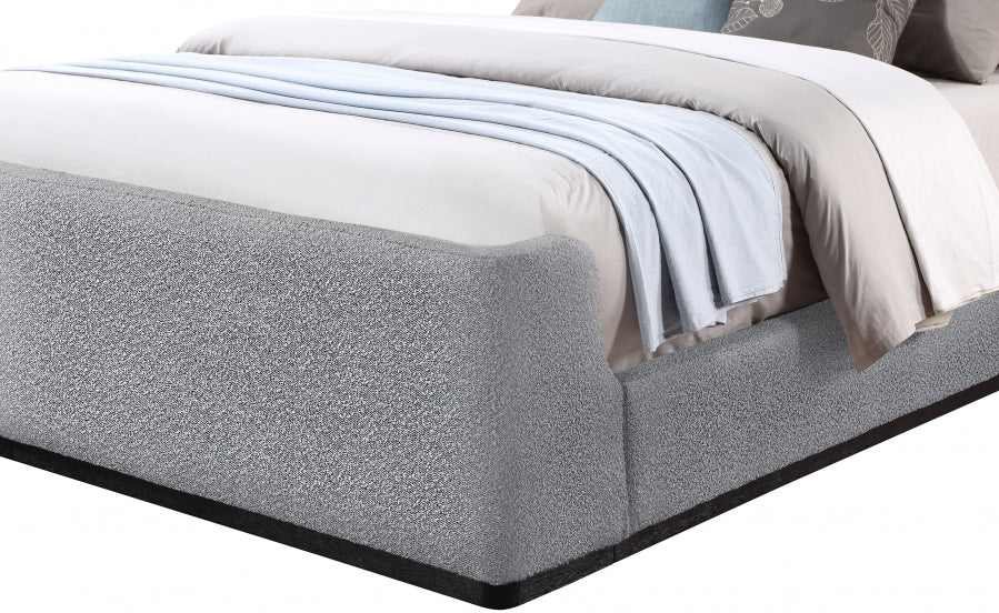 Oliver Boucle Fabric King Bed (3 Boxes) Grey - OliverGrey-K