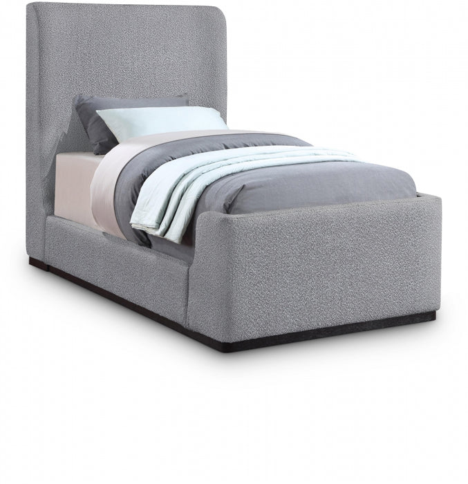 Oliver Boucle Fabric Twin Bed (3 Boxes) Grey - OliverGrey-T