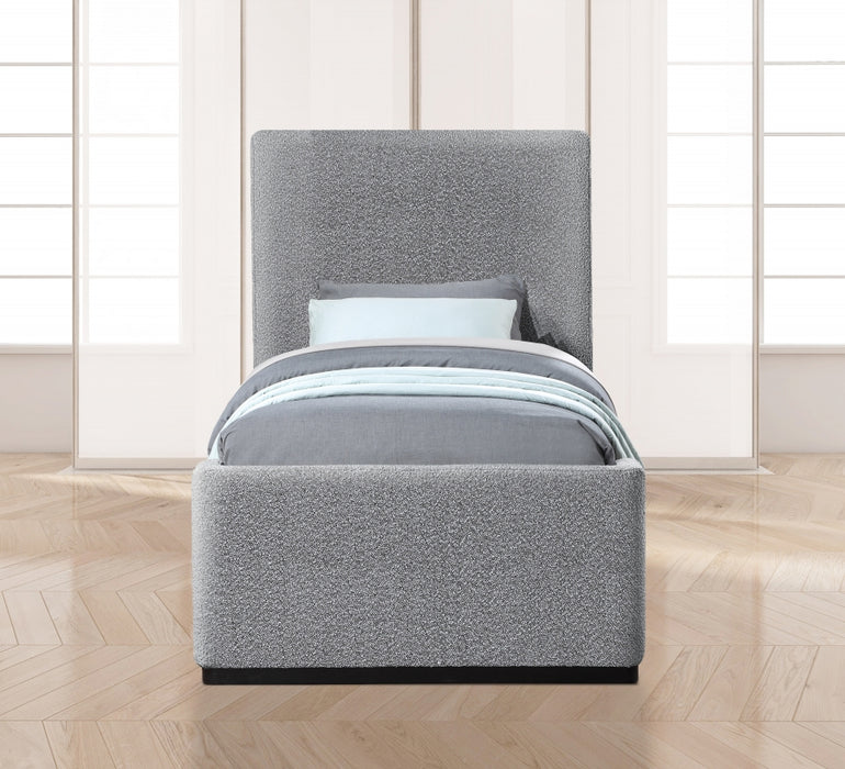 Oliver Boucle Fabric Twin Bed (3 Boxes) Grey - OliverGrey-T