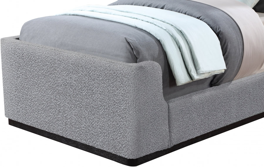 Oliver Boucle Fabric Twin Bed (3 Boxes) Grey - OliverGrey-T