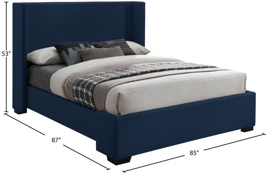 Oxford Linen Textured King Bed (3 Boxes) Blue - OxfordNavy-K