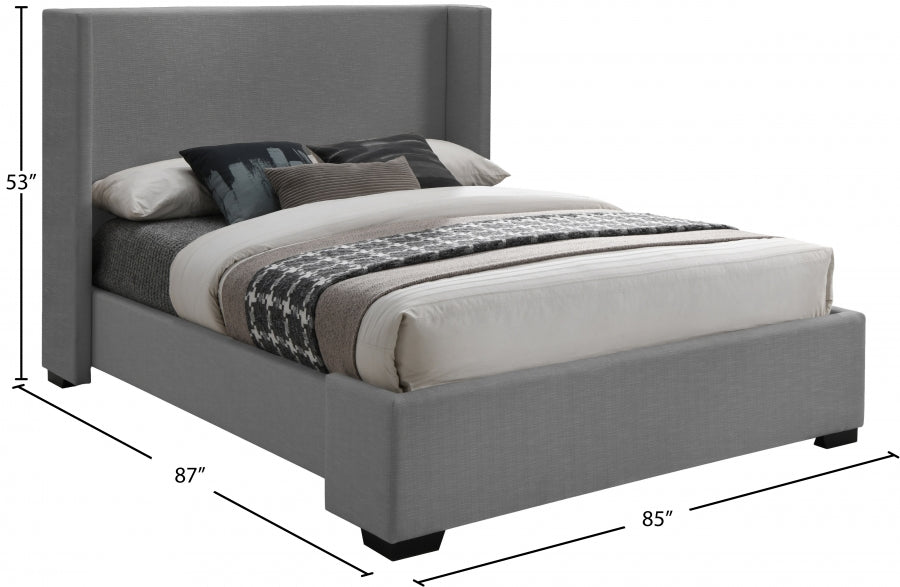 Oxford Linen Textured King Bed (3 Boxes) Grey - OxfordGrey-K