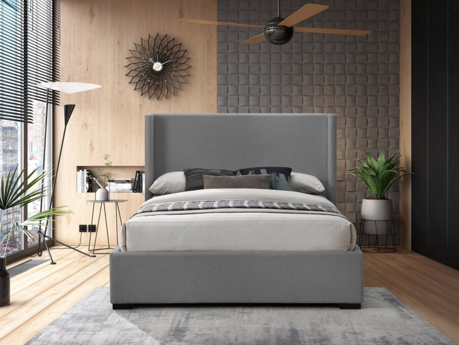 Oxford Linen Textured Queen Bed (3 Boxes) Grey - OxfordGrey-Q