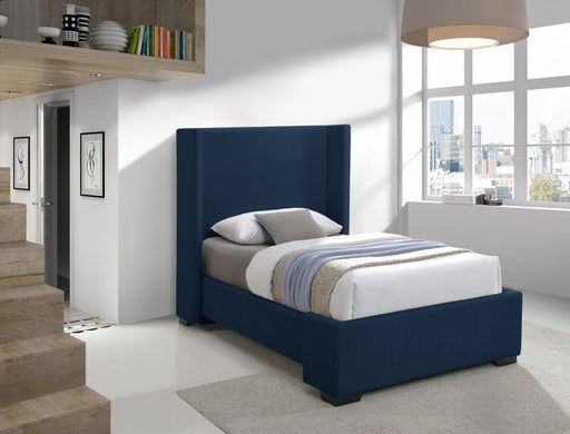 Oxford Linen Textured Twin Bed (3 Boxes) Blue - OxfordNavy-T