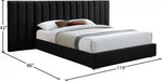 Pablo Velvet King Bed Black - PabloBlack-K