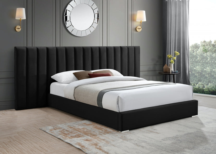 Pablo Velvet King Bed Black - PabloBlack-K