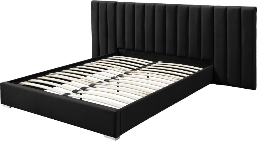 Pablo Velvet King Bed Black - PabloBlack-K