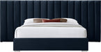 Pablo Velvet King Bed Blue - PabloNavy-K