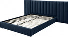 Pablo Velvet King Bed Blue - PabloNavy-K