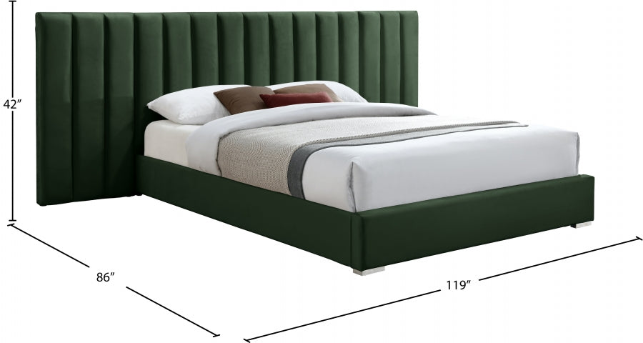 Pablo Velvet King Bed Green - PabloGreen-K