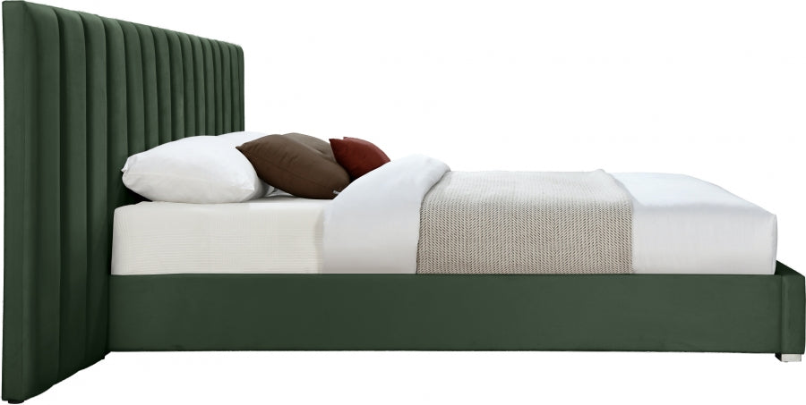 Pablo Velvet King Bed Green - PabloGreen-K