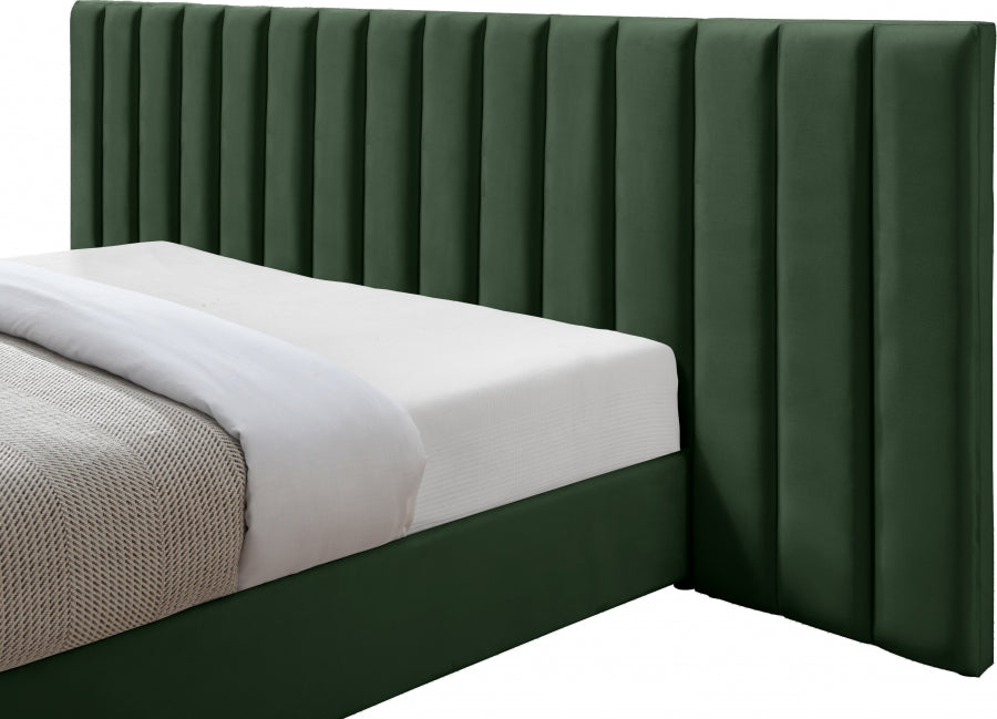 Pablo Velvet King Bed Green - PabloGreen-K