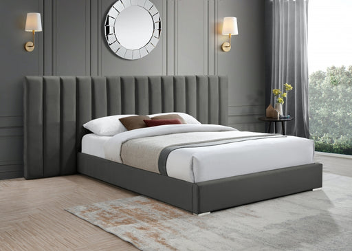 Pablo Velvet King Bed Grey - PabloGrey-K