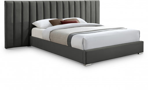 Pablo Velvet King Bed Grey - PabloGrey-K