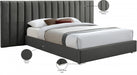 Pablo Velvet Queen Bed Grey - PabloGrey-Q