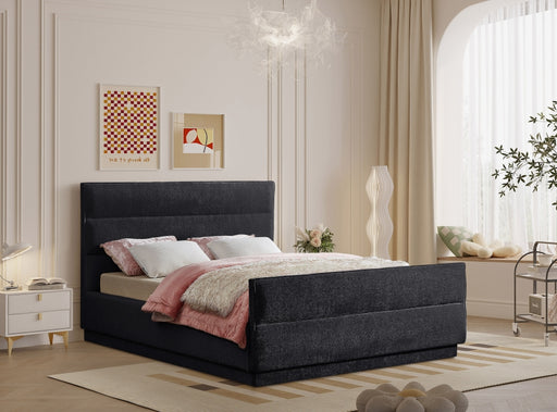 Paxton Chenille Fabric Full Bed (3 Boxes) Black - PaxtonBlack-F