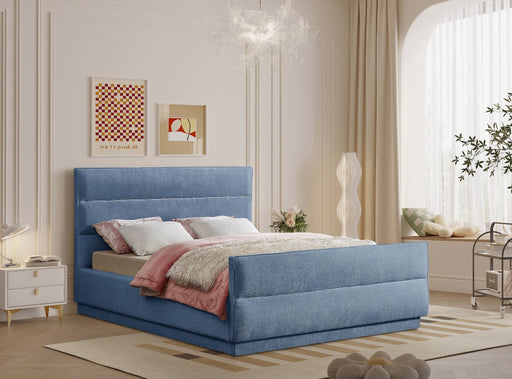 Paxton Chenille Fabric King Bed (3 Boxes) Light Blue - PaxtonLtBlu-K