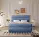 Paxton Chenille Fabric King Bed (3 Boxes) Light Blue - PaxtonLtBlu-K