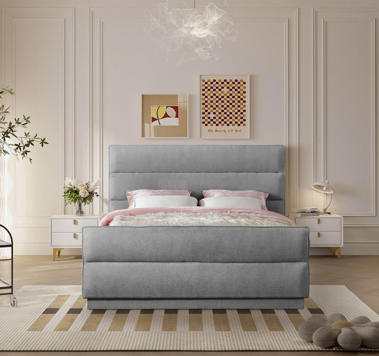 Paxton Chenille Fabric Queen Bed (3 Boxes) Grey - PaxtonGrey-Q