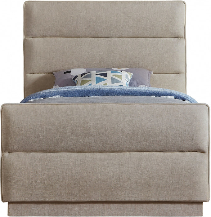 Paxton Chenille Fabric Twin Bed (3 Boxes) Beige - PaxtonBeige-T