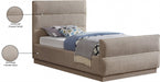 Paxton Chenille Fabric Twin Bed (3 Boxes) Beige - PaxtonBeige-T