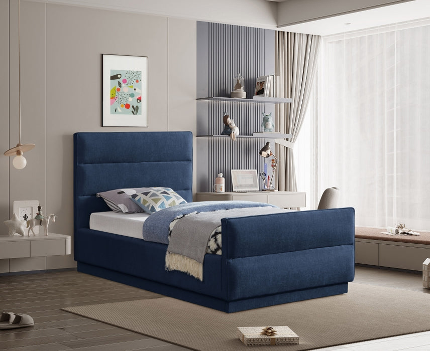 Paxton Chenille Fabric Twin Bed (3 Boxes) Blue - PaxtonNavy-T