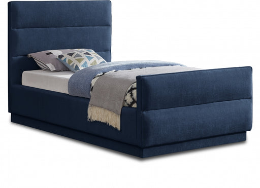 Paxton Chenille Fabric Twin Bed (3 Boxes) Blue - PaxtonNavy-T