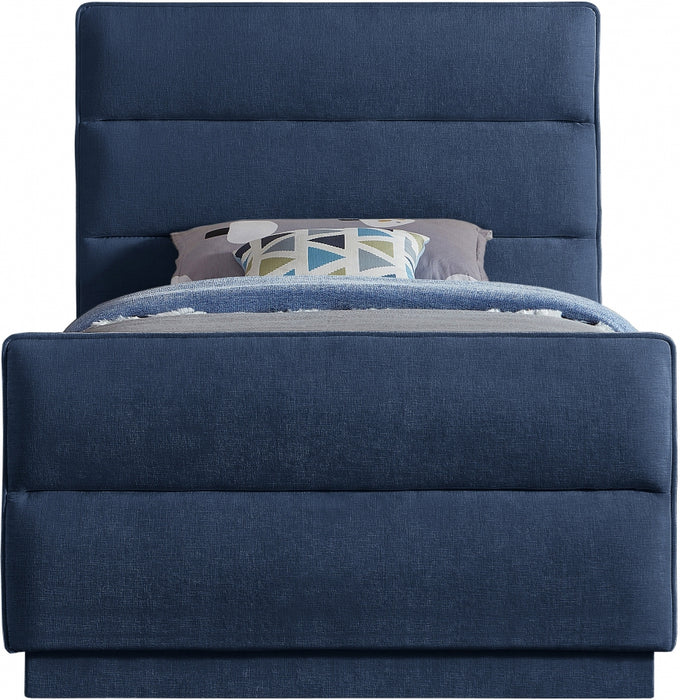 Paxton Chenille Fabric Twin Bed (3 Boxes) Blue - PaxtonNavy-T