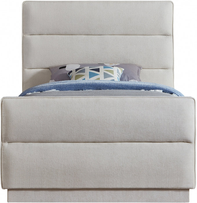 Paxton Chenille Fabric Twin Bed (3 Boxes) Cream - PaxtonCream-T