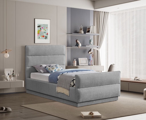 Paxton Chenille Fabric Twin Bed (3 Boxes) Grey - PaxtonGrey-T