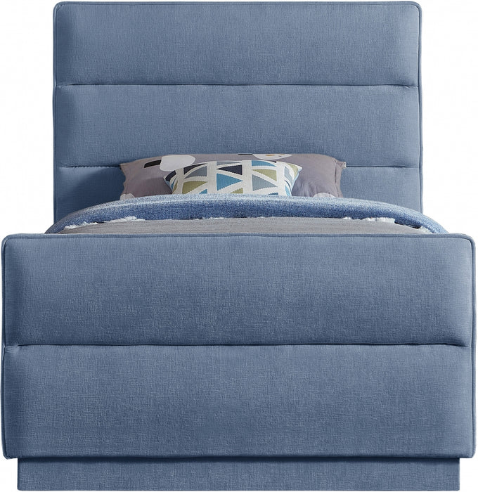 Paxton Chenille Fabric Twin Bed (3 Boxes) Light Blue - PaxtonLtBlu-T