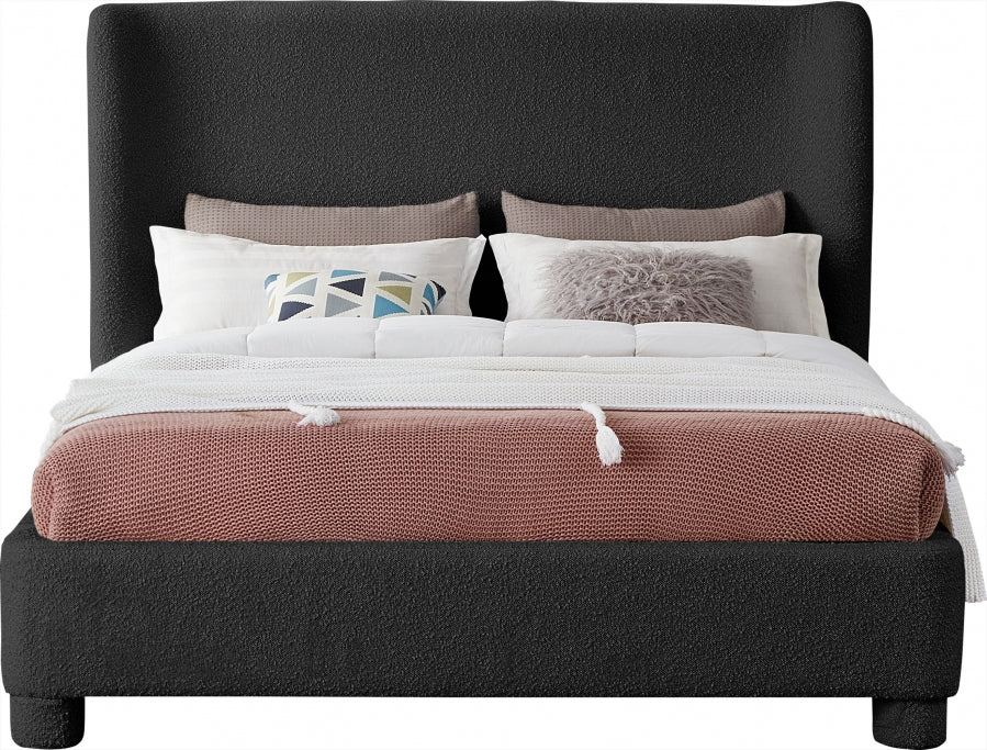 Penny Boucle Fabric Full Bed Black - B1206Black-F