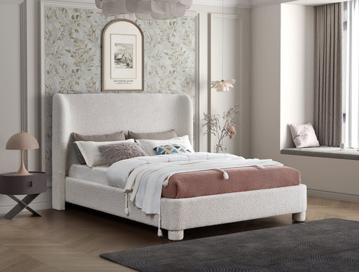 Penny Boucle Fabric Full Bed Cream - B1206Cream-F