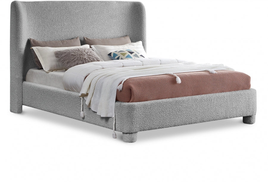 Penny Boucle Fabric Full Bed Grey - B1206Grey-F